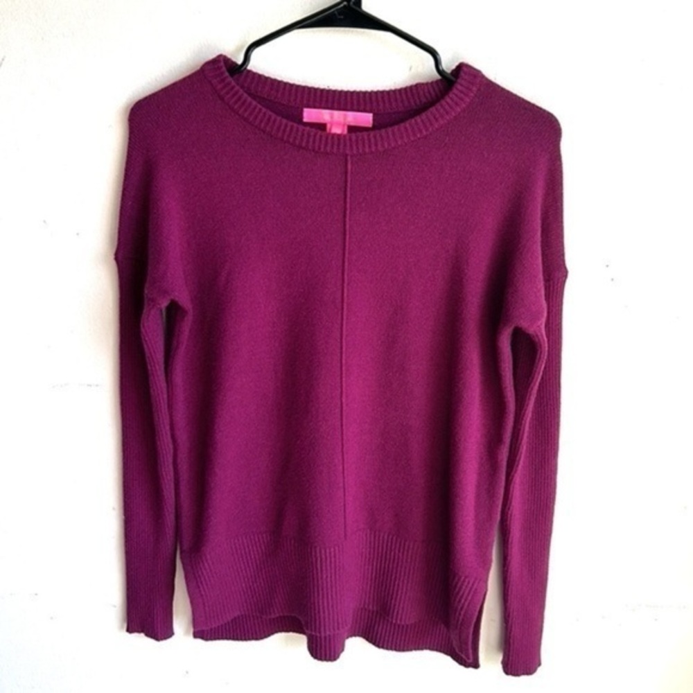 Lilly Pulitzer Long Sleeve Crewneck Maroon Sweater Side XXS